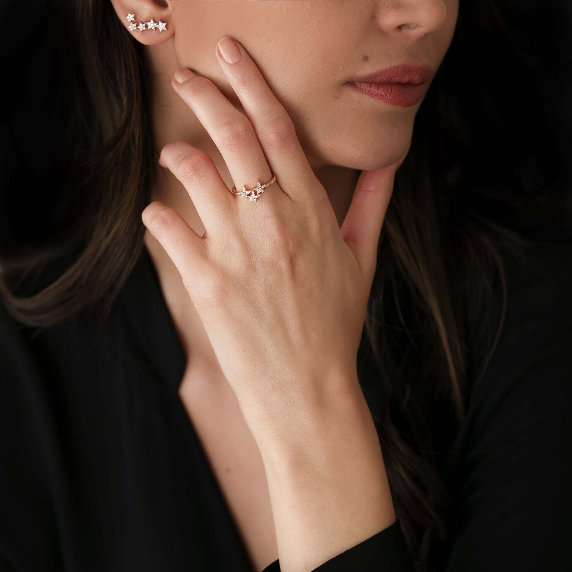 Jewelry Triple Stars | Diamond Ring | 0.12 Cts. | 14K Gold - ring Zengoda Shop online from Artisan Brands