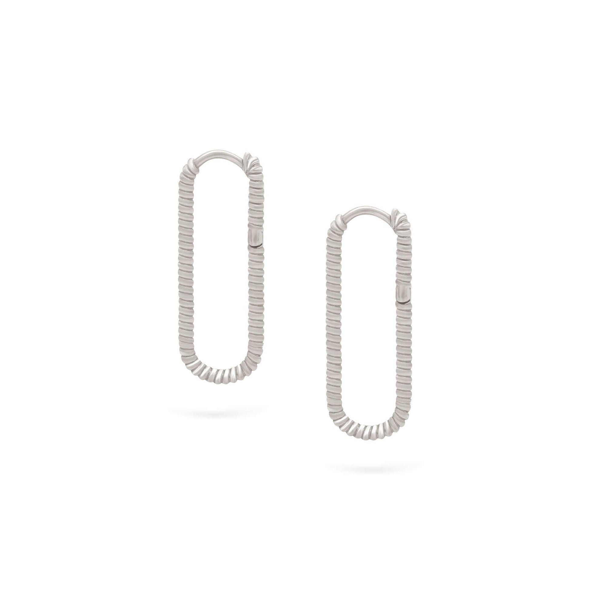 Jewelry Twist Hoops | Large Gold Earrings | 14K - White / Pair - Diamond earrings Zengoda Shop online from