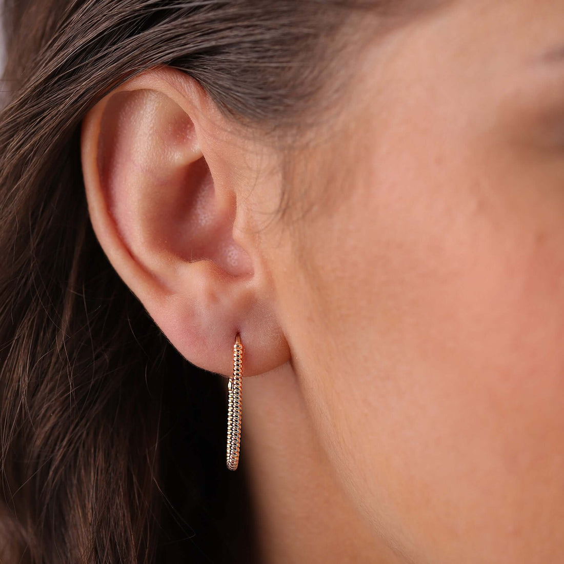 Jewelry Twist Hoops | Large Gold Earrings | 14K - Rose / Pair - Diamond earrings Zengoda Shop online from Artisan