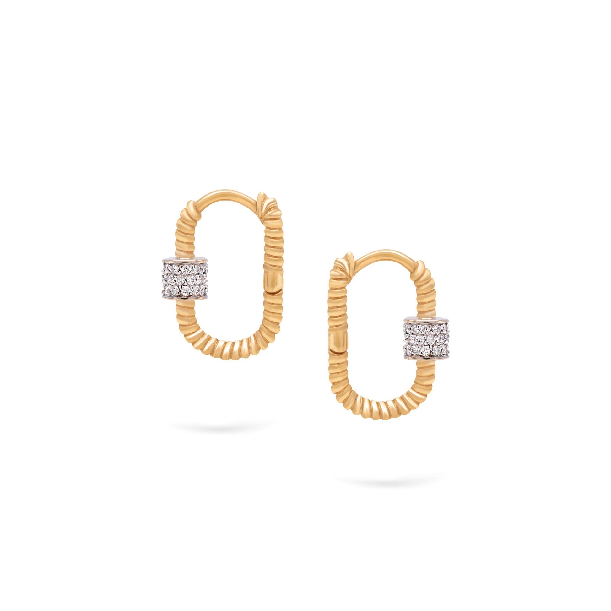 Jewelry Twist Musica Hoops | Small Diamond Earrings | 0.25 Cts. | 14K Gold - Yellow / Pair / Diamonds - earring