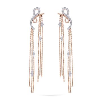 Jewelry Unalome | Diamond Earrings | 14K Gold - Rose / Pair: 0.56 Cts. | Round Cut - earrings Zengoda Shop online