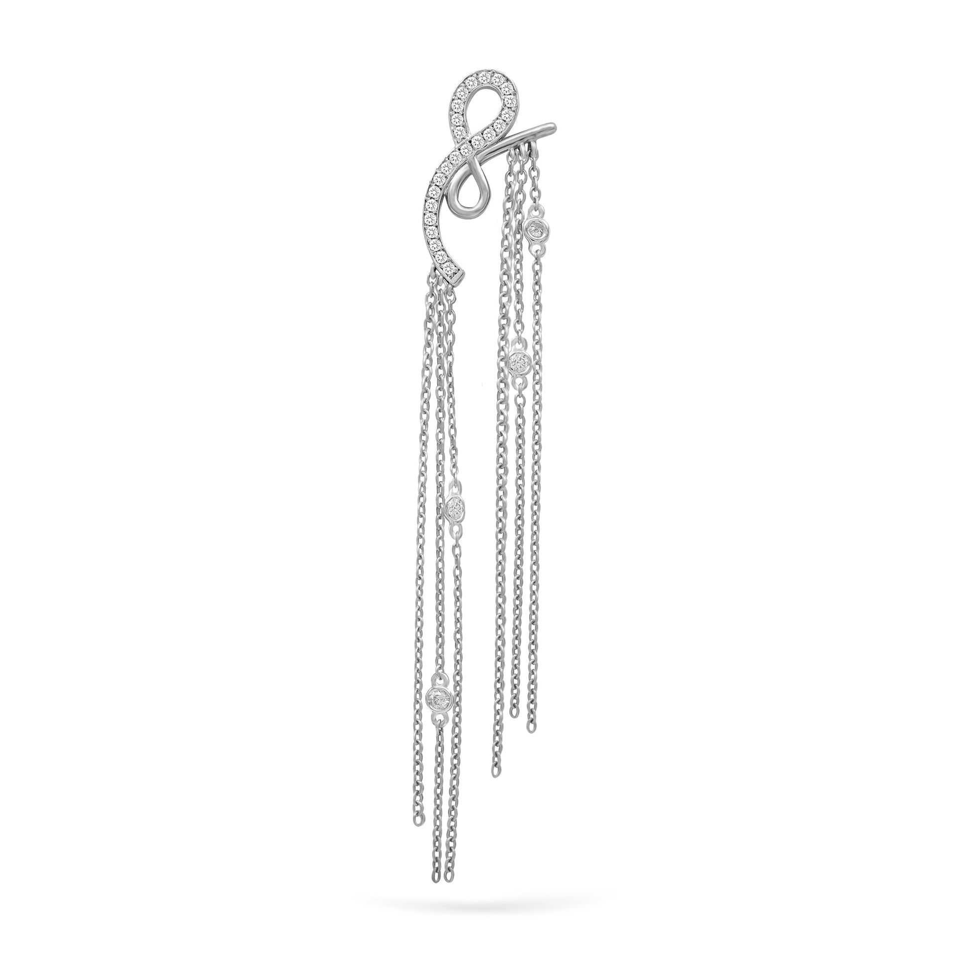Jewelry Unalome | Diamond Earrings | 14K Gold - White / Single: 0.28 Cts. | Round Cut - earrings Zengoda Shop