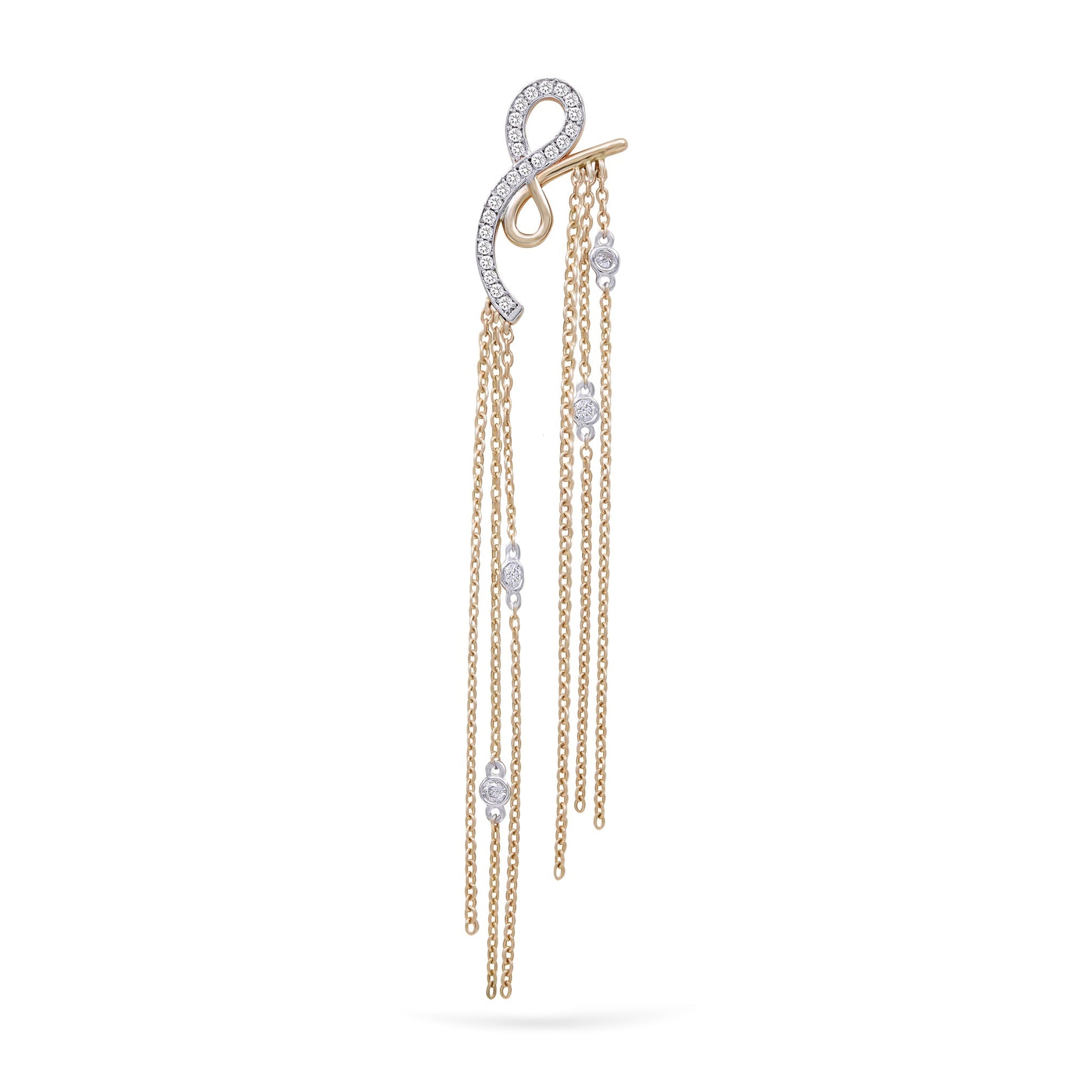 Jewelry Unalome | Diamond Earrings | 14K Gold - Yellow / Single: 0.28 Cts. | Round Cut - earrings Zengoda Shop