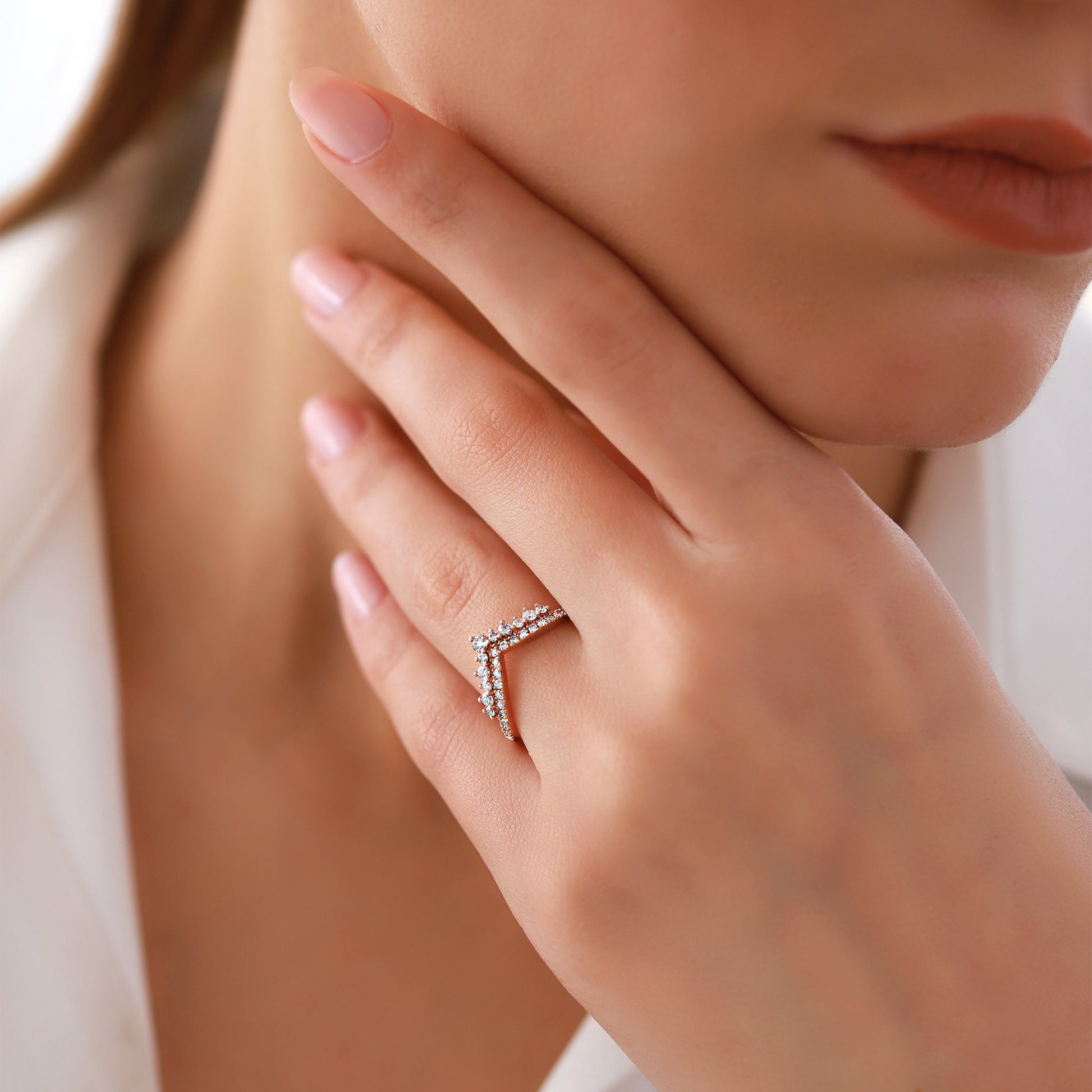 Jewelry Wishbone | Diamond Ring | 0.38 Cts. | 14K Gold - ring Zengoda Shop online from Artisan Brands