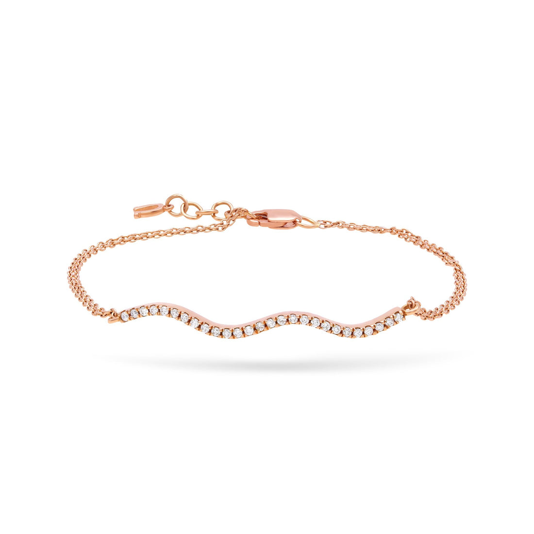 Jewelry Zigzags | Diamond Bracelet | 0.22 Cts. | 18K Gold - Rose / 18 Cm / Diamonds - bracelet Zengoda Shop