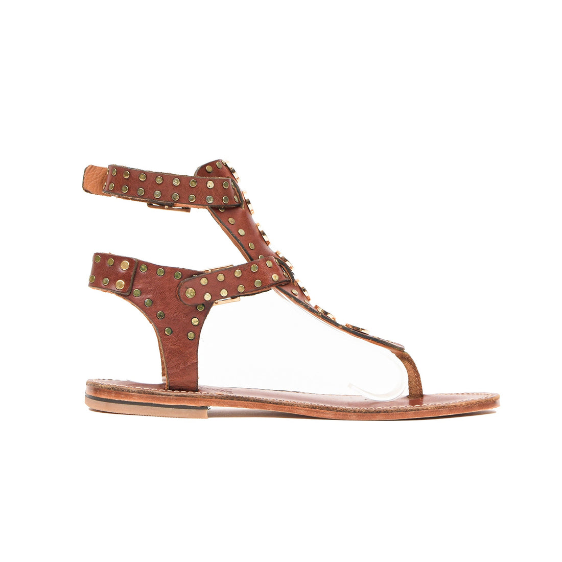Rhea Chestnut Brown Leather Women’s Sandals - Handmade Flat Sandal, Low Heel Strapped Travel Comfortable Sandal