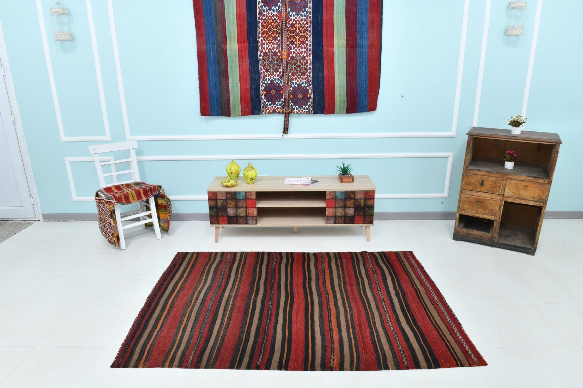 4’ x 6’ Turkish Kilim Old Rug - 34361 - Zengoda Shop online from Artisan Brands