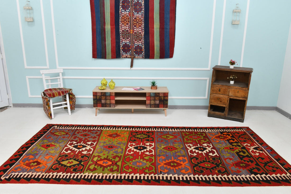 5’ x 11’ Turkish Kilim Old Rug - 1743 - Zengoda Shop online from Artisan Brands