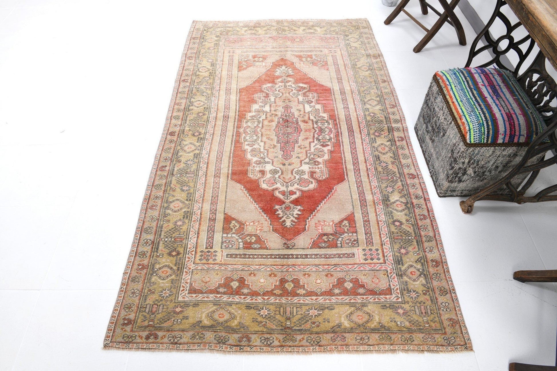 Turkish Vintage Rug 4’3’’ x 7’5’’ ft