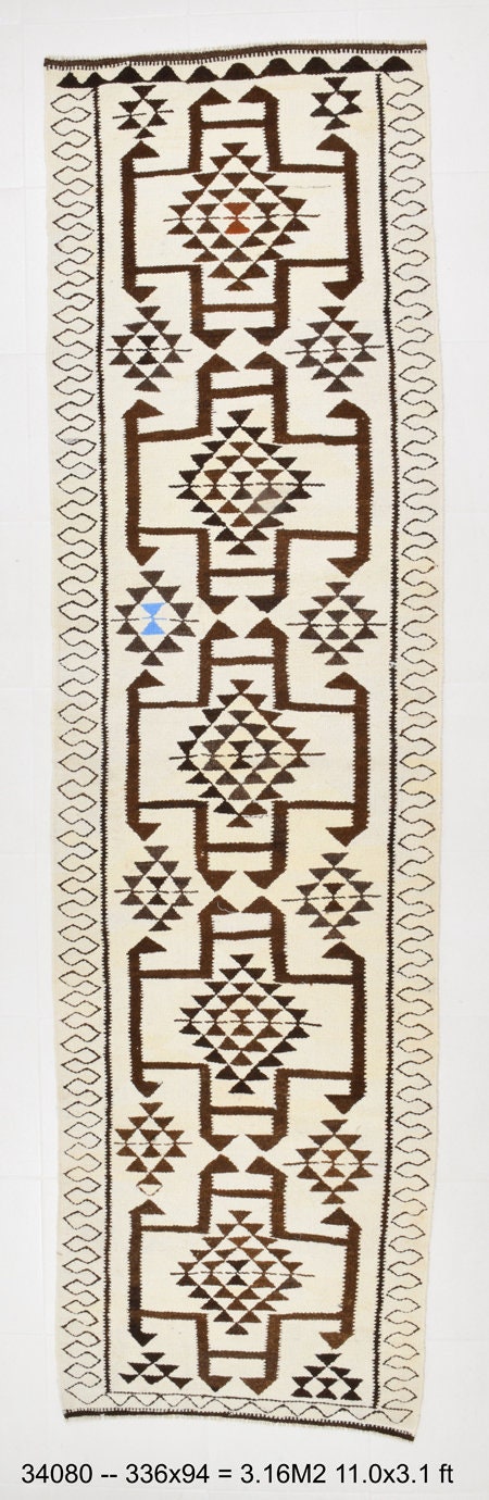 Vintage Kilim Anatolian 3’1’’ x 11’0’’ ft